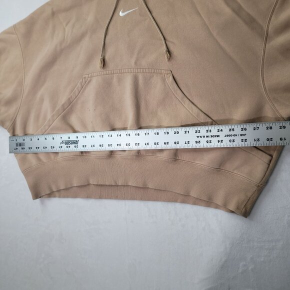 Nike Hoodie Center Swoosh Women’s Beige Oversized Pullover Size M - Picture 4 of 12